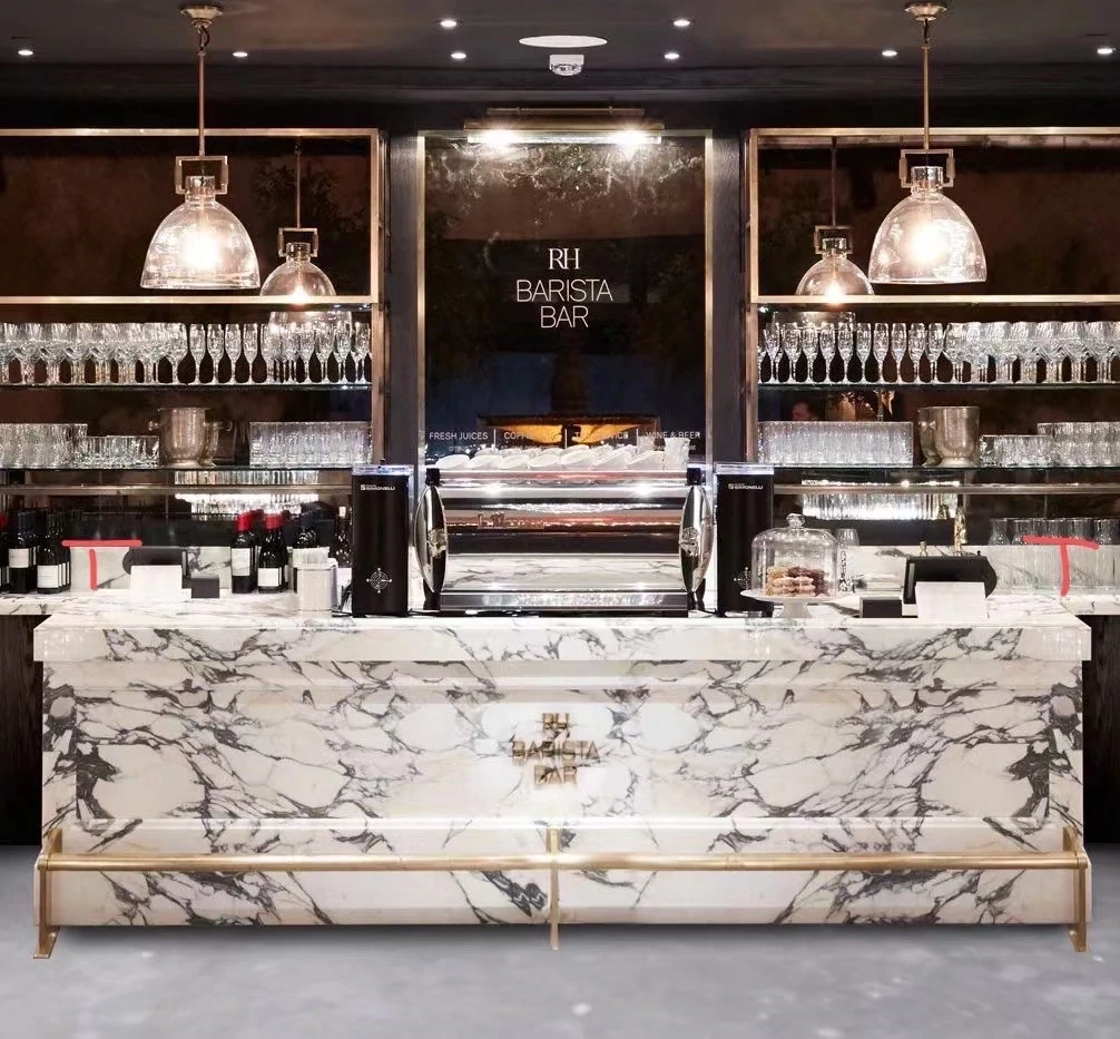 Carrara Gold Traditional Residential Bar Counter