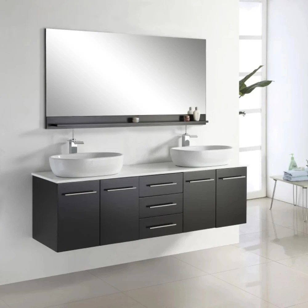 Modern Bath Waterproof Wooden Wall Mounted Cabinets