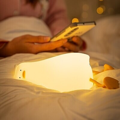 Cute Duck LED Light Night Animal Silicone Lamps For Kids 