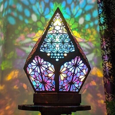 Diamond Bronze Geometric Star Floor Fairy Lamp
