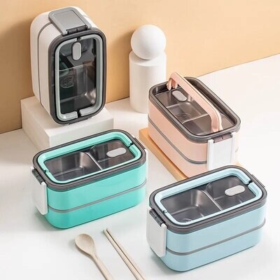 Modern Double Layer Stainless Steel Lunch Box Set
