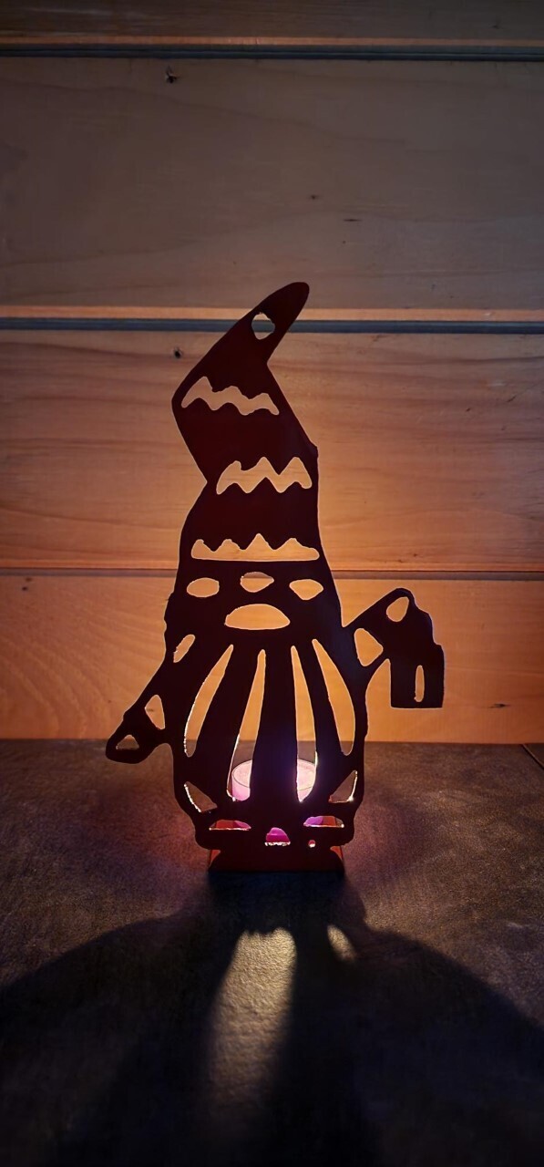 Gnome Silhouette Candle Holders