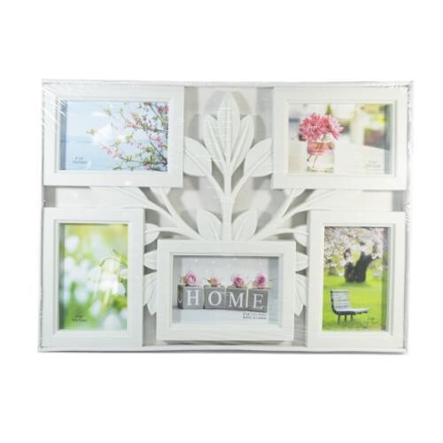 Leaf Photo Frame 5 Photos White