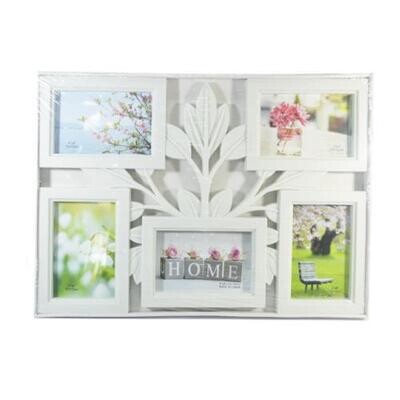 Leaf Photo Frame 5 Photos White
