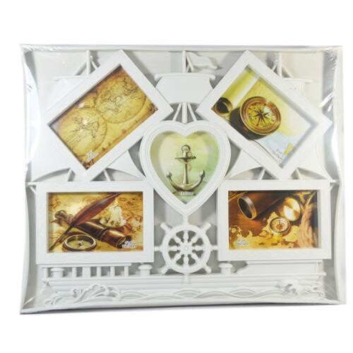 Ship 5 Photos Frame White
