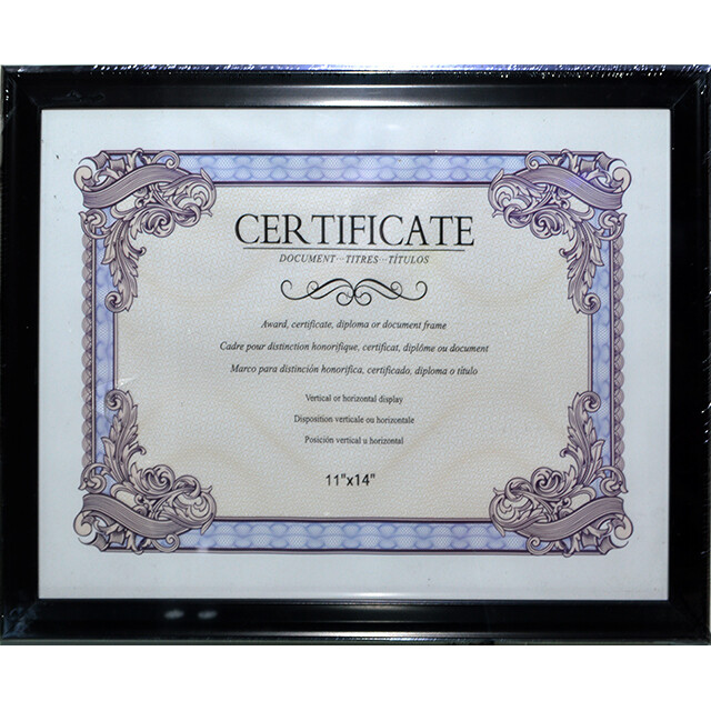 Certificate Frame 11&quot;x14&quot; Black Border