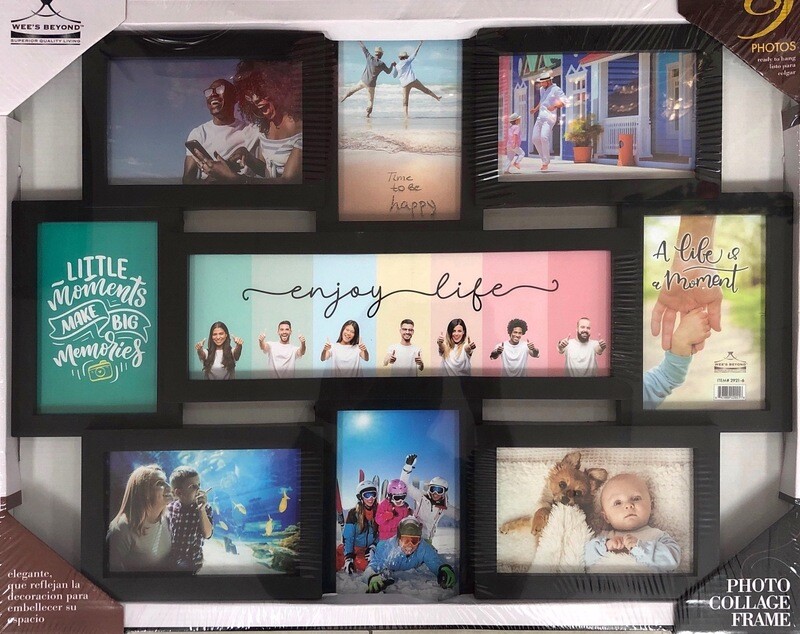 Photo Collage Frame Enjoy Life 9 Photos Black