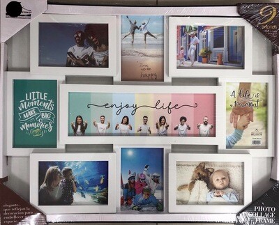 Photo Collage Frame Enjoy Life 9 Photos White
