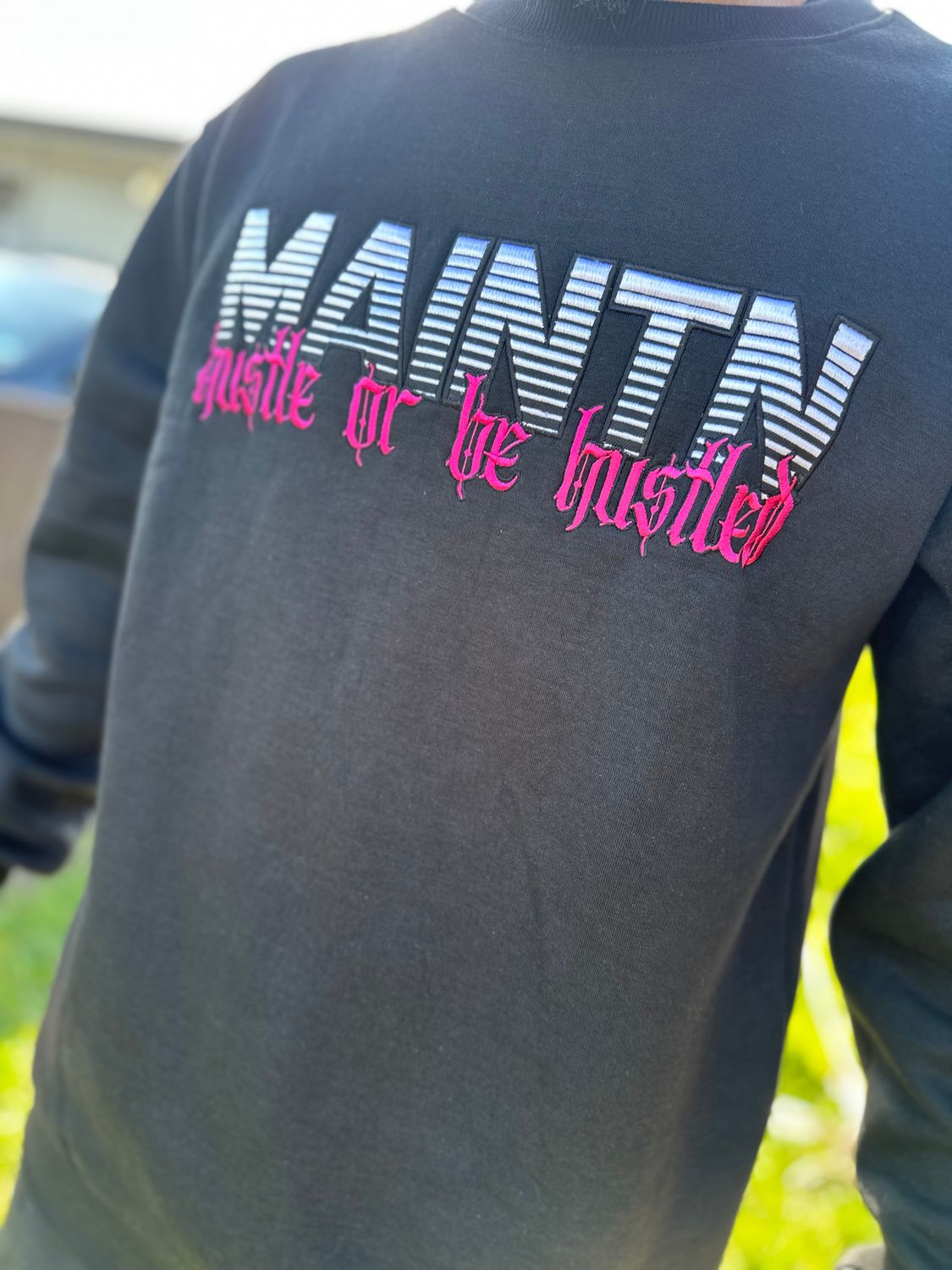 Pink crewneck (embroidery)