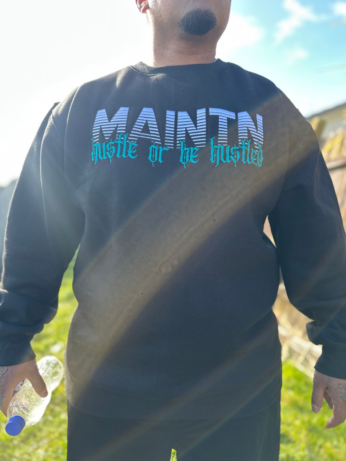 Teal crewneck ( embroidery)