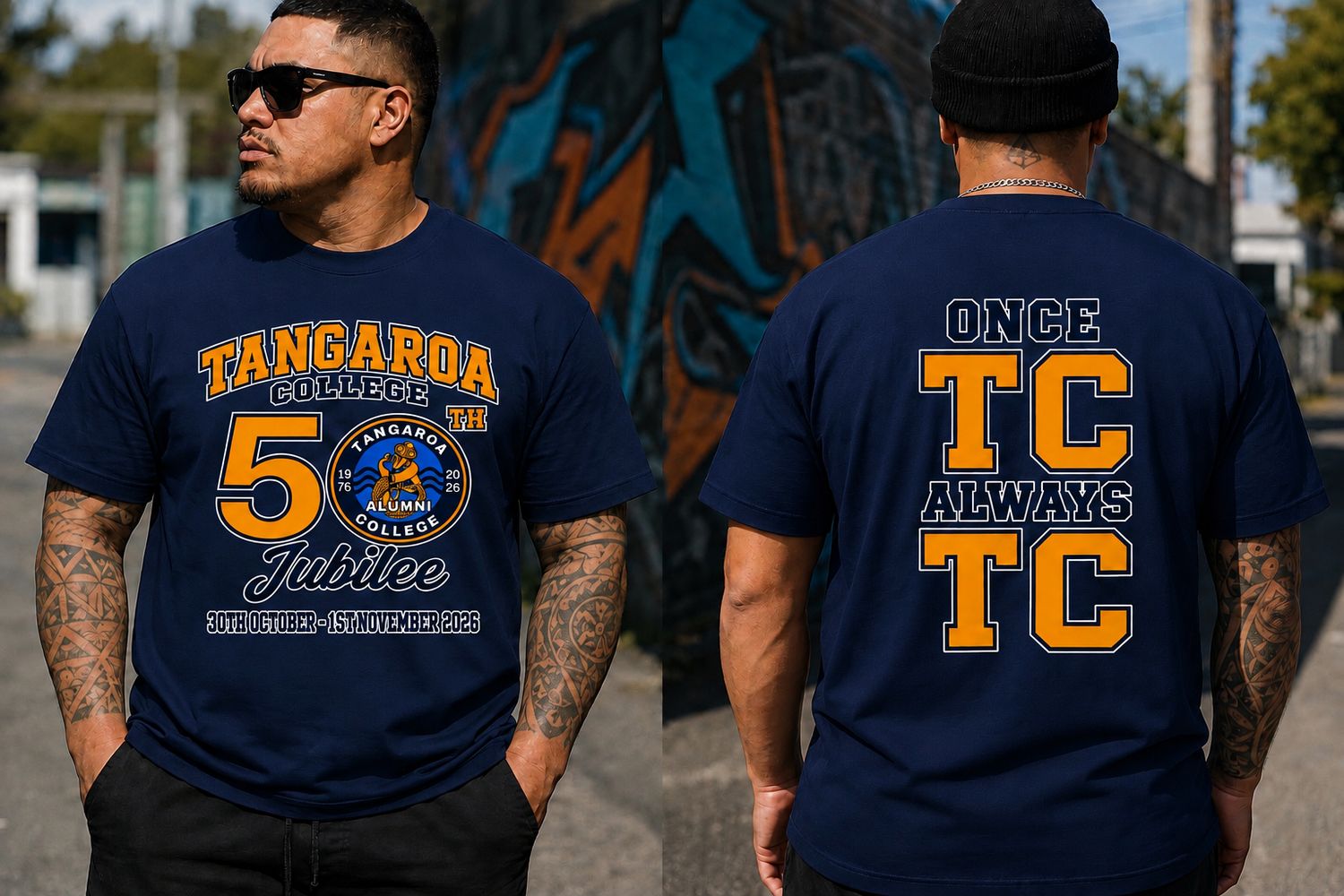 Tangaroa college (navy blue T-shirt )