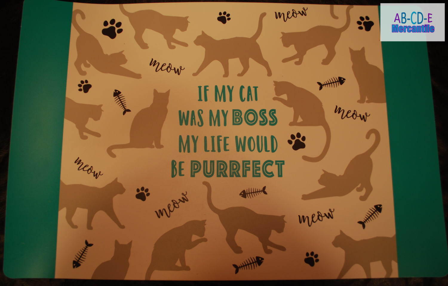 Pet Themed Vinyl Placemat-Cat