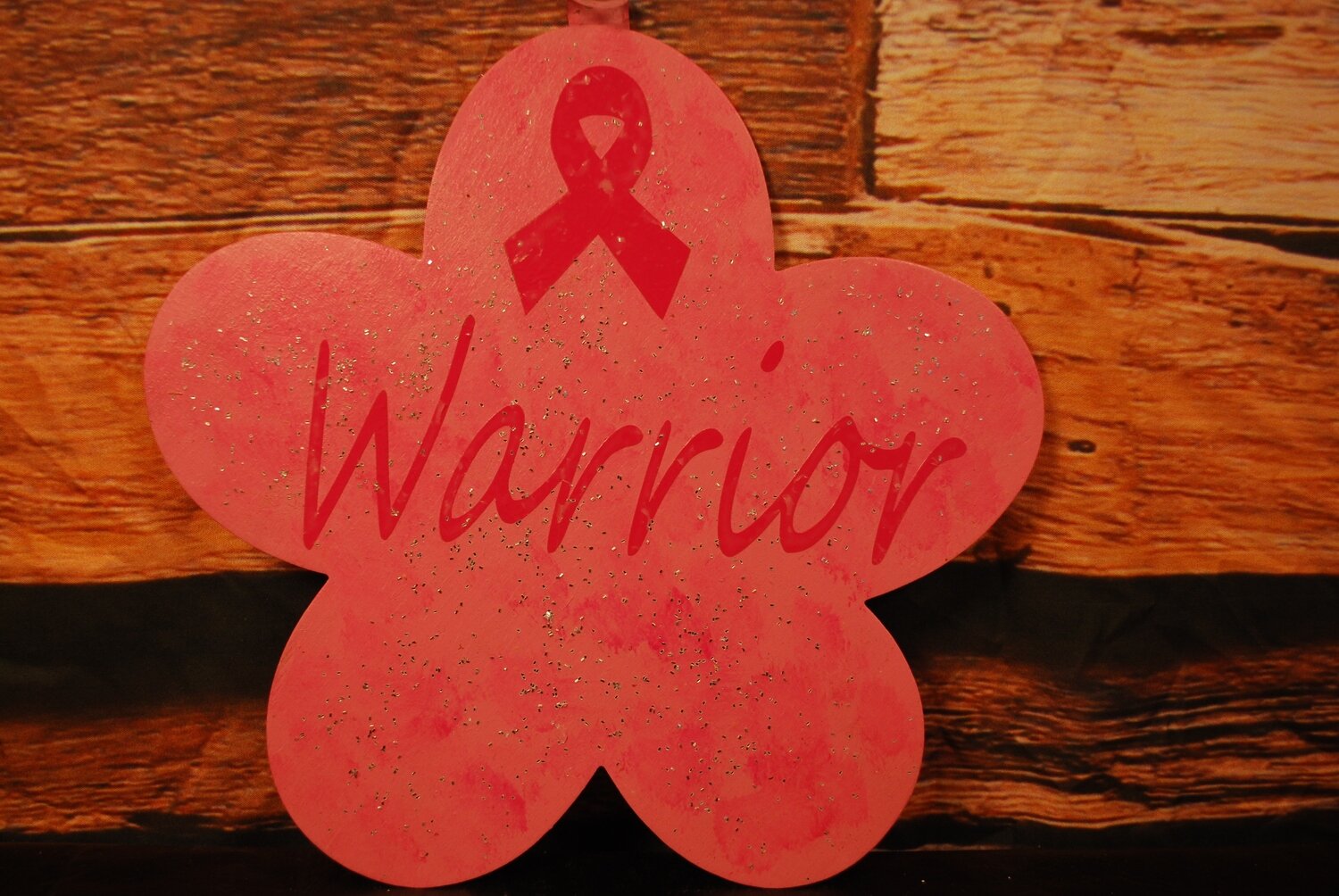 Pink Awareness Wood Flower