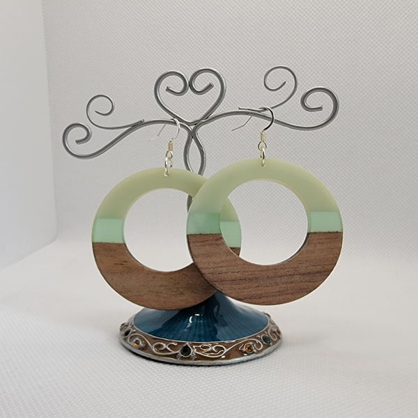 Boho Hoop Earrings - Light Green
