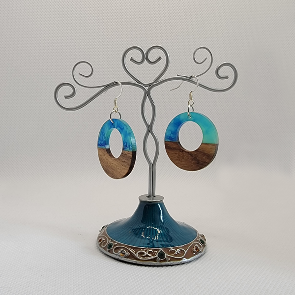 Boho Hoop Earrings - Teal