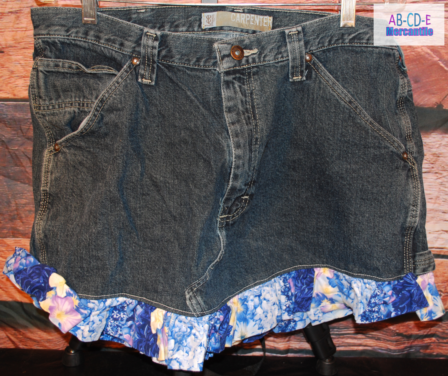 Upcycled Jean Skirt-Blue