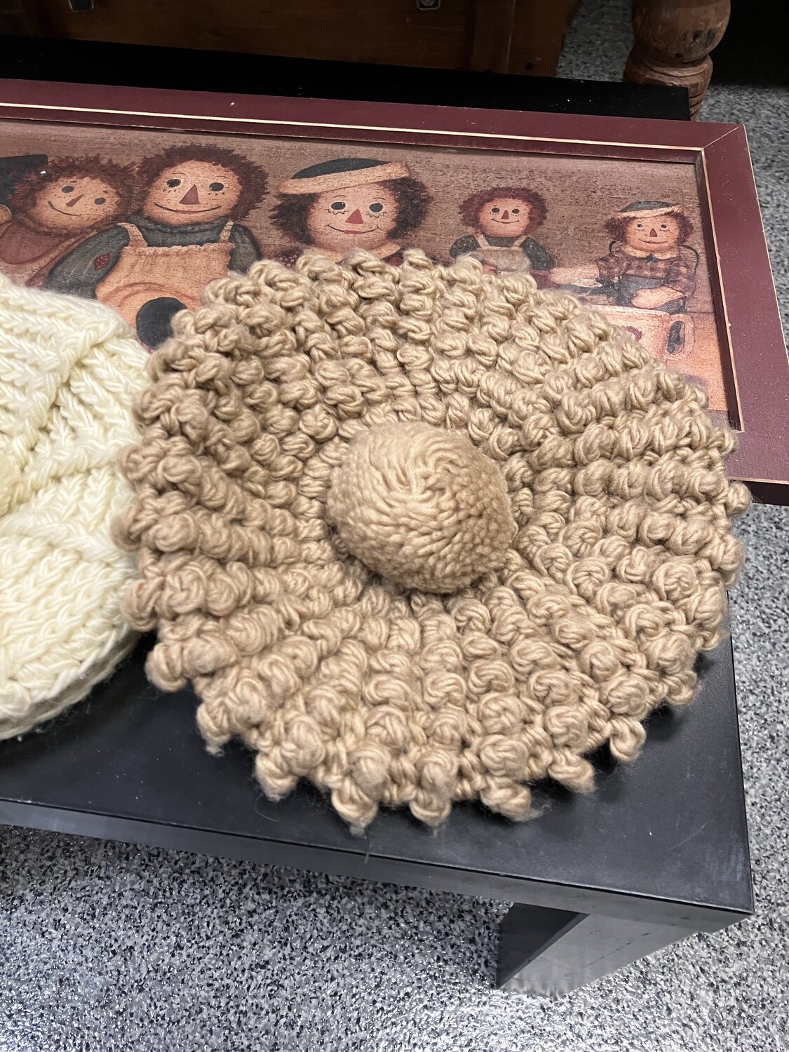 Vintage Crocheted Beret Tan