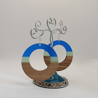 Boho Hoop Earrings - Blue