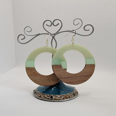 Boho Hoop Earrings - Light Green