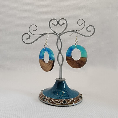 Boho Hoop Earrings - Teal