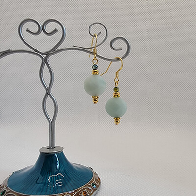 Amazonite Earrings (Goldtone)