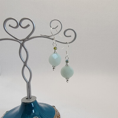 Amazonite Earrings (Silvertone)