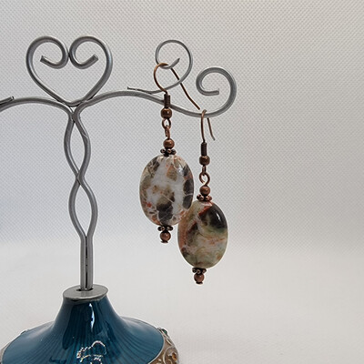 Dream Jasper Earrings (Antique Copper)