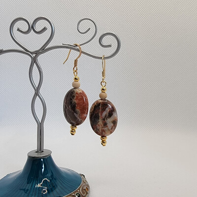 Dream Jasper Earrings (Goldtone)