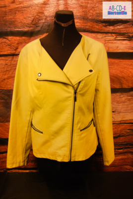 Yellow Faux Leather Jacket
