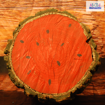 Handpainted Watermelon Wood Cookie