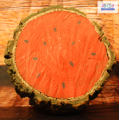 Handpainted Watermelon Wood Cookie