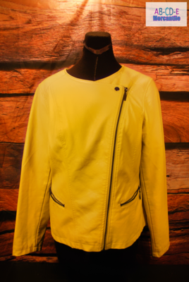 Yellow Faux Leather Jacket