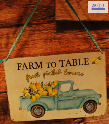 Lemon Metal Truck Sign