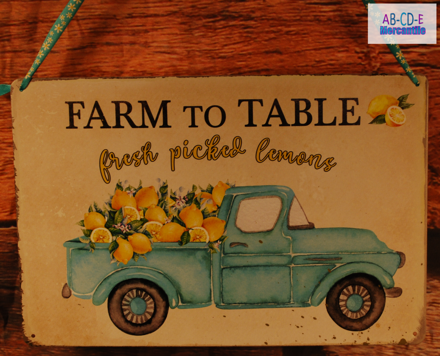 Lemon Metal Truck Sign