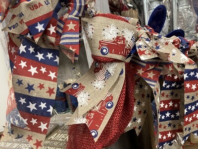 USA Red Truck Burlap Garland-48in/62in