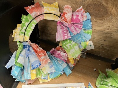 Tye Dye Fabric Wreath B-8in