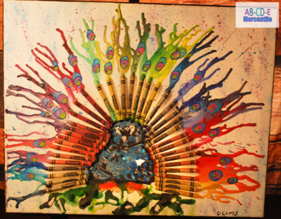 Peacock Crayon Art