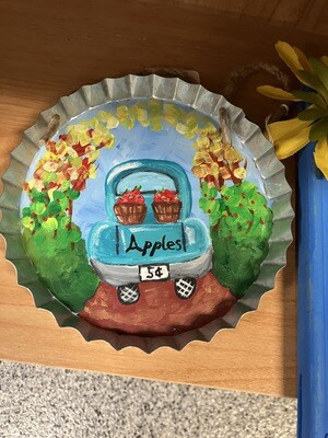 Fall Apple Truck on Metal Bottle Cap