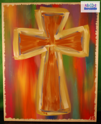 Vivid Multicolor Canvas with Tapered Cross 16x20
