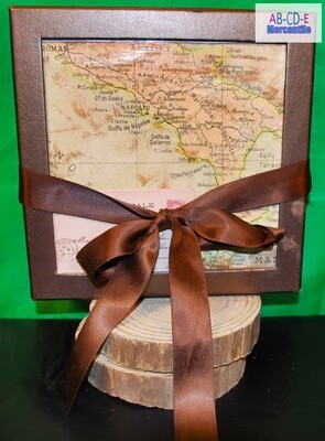 Upcycled Map Box-Candy Box with Ribbon