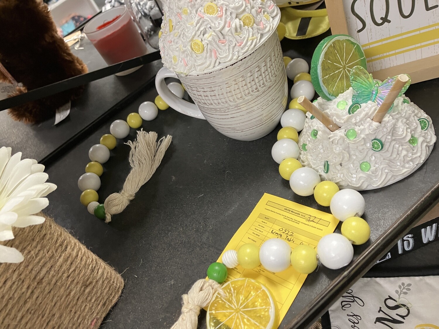 Lemon Bead Garland-39in
