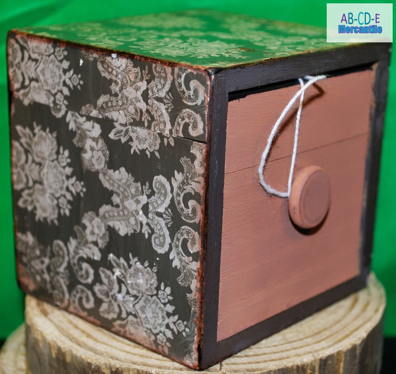 Decoupage Wood Box with Drawer