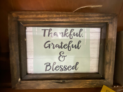 Thankful, Grateful, Blessed Reverse Canvas