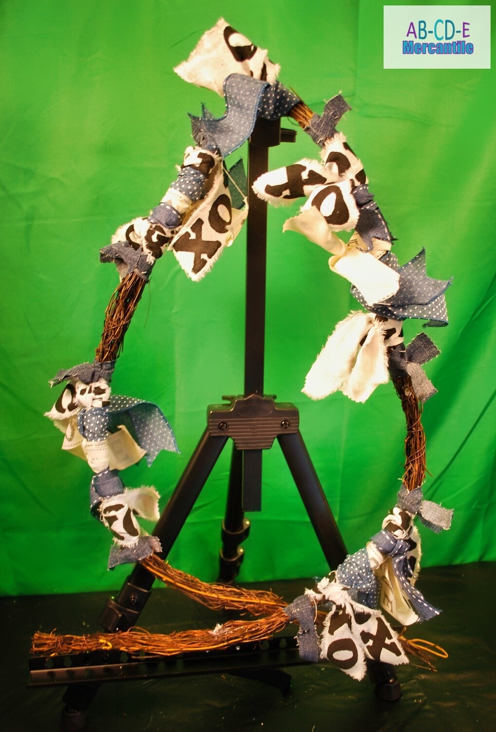 For the Love of Denim Grapevine Garland