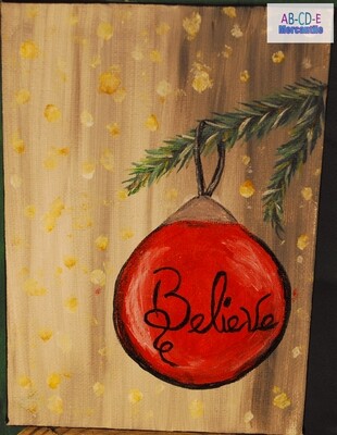 Believe Bulb Mini Canvas