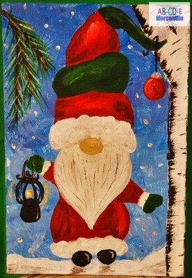 Santa Gnome Mini Canvas Board