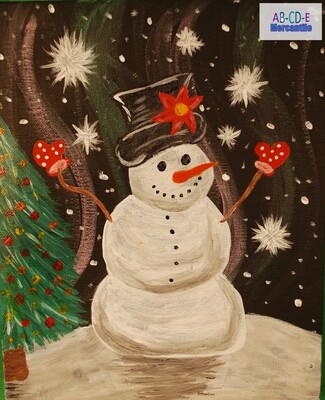 Wanna Build a Snowman Canvas 8x10