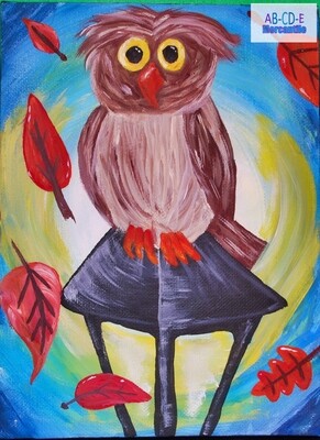 Hooty Lantern Canvas 5x7