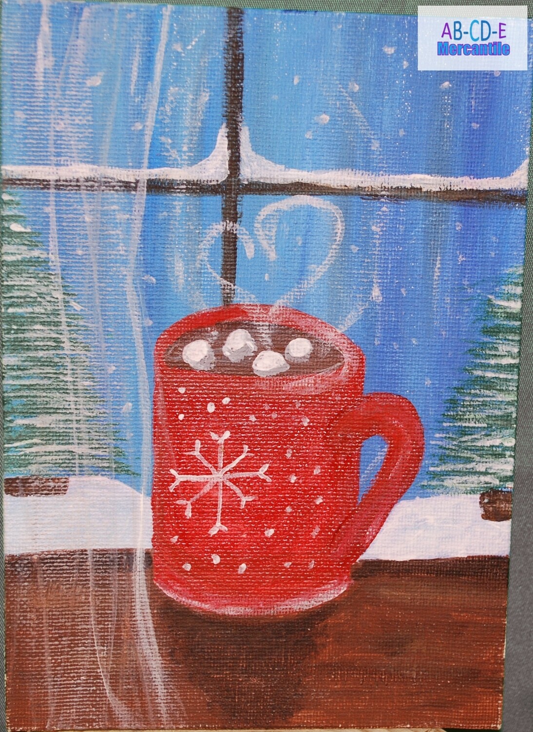 Cocoa in the Window Canvas Board 5x7