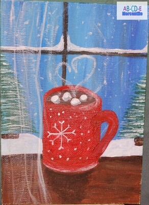 Cocoa in the Window Canvas Board 5x7
